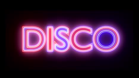 Disco-neon-sign-lights-logo-text-glowing-multicolor-4K